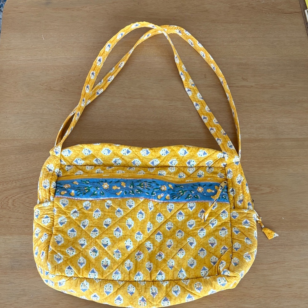 Yellow Floral Quilted Large Tote Bag - Fits a Laptop, Diaper Bag